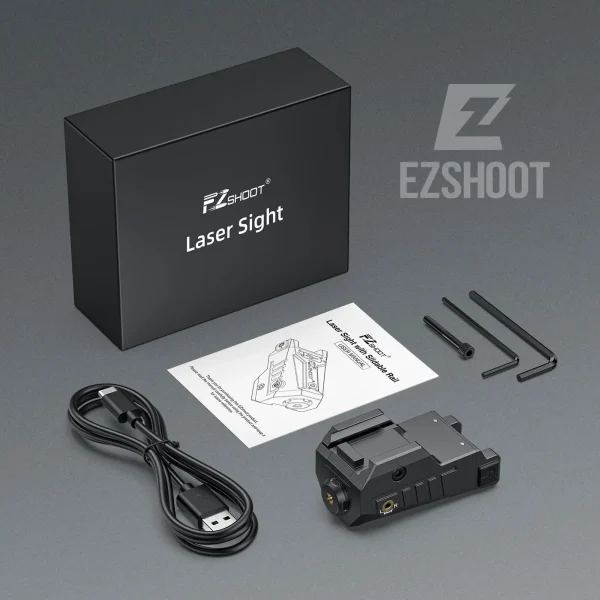 EZshoot Compact Pistol Red Laser Sight with Adjustable Slide Rail Rechargeable Low Profile Laser Compatible with 21MM Picatinny - Image 5