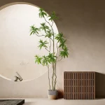 Simulation Plant Lily Bamboo Green Plant Big Potted Fake Tree Landing Pieces Shooting Props Photo Room Decor Aesthetic