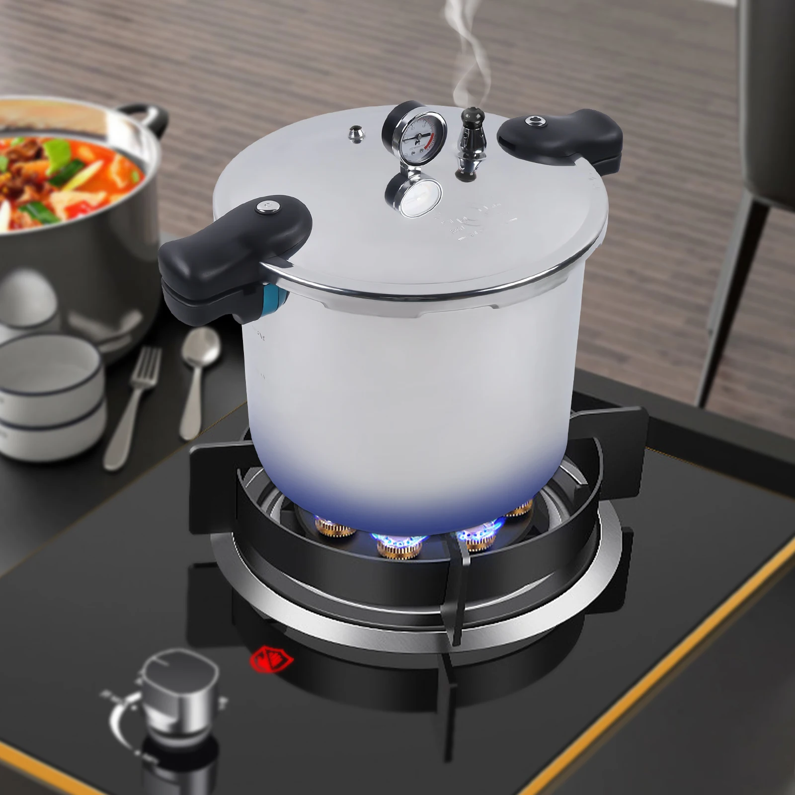 kf-Se7fafe9dd9da400f817040a5fefb5a039 90Kpa 32cm Aluminum Alloy Explosion-Proof Pressure Cooker | Modern Pressure Pot with Lid | 22L/23Qt Kitchen Cooking Appliance - Image 1