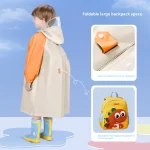 College style kindergarten with backpack, full body waterproof raincoat and raincoat - Image 2