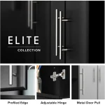 elite tall garage storage cabinet & pantry storage cupboard, 2-door freestanding bathroom or pantry cabinet with adjustable she - Image 3