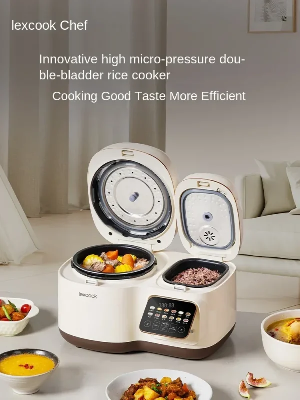 Lai Xiaochu double-gallon rice cooker household smart soup and rice all-in-one small 3L pressure multi-function rice cooker - Image 4