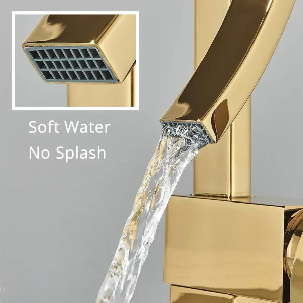 Basin Faucet Brass Bathroom Faucet Mixer Tap Black/Gold Wash basin Faucet Single Handle Hot and Cold Lavotory Faucet - Image 4