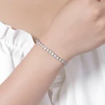 EWYA GRA Certified D Color 2-3mm Full Moissanite Tennis Bracelet For Women S925 Silver Plated 18K Bubble Diamond Link Bracelets - Image 5