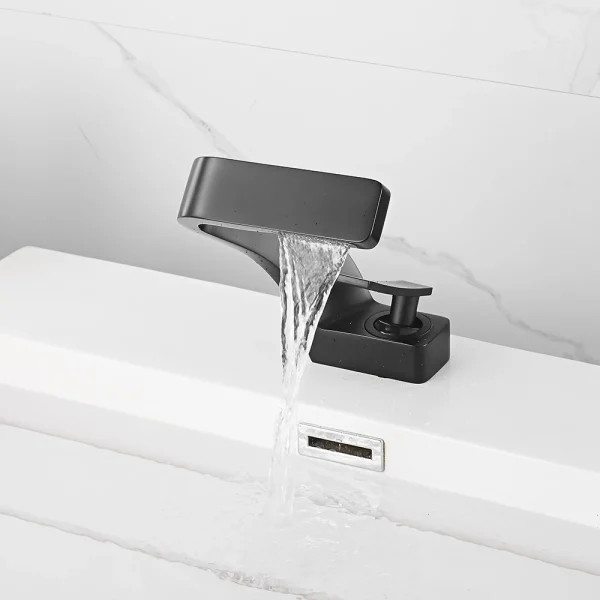 BAKALA Black Bathroom Deck Mounted Basin Faucet Single Hole Sink Tap Hot And Cold Water Mitigeur Salle De Bain Mixer Tap - Image 2
