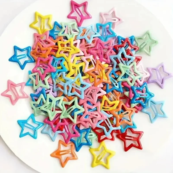 20pcs Colorful Star BB Hair Clips Adorable Hair Decoration for Girls and Kids Lovely Barrettes Hair Clips - Image 2