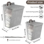 1 Pcs Foldable Adhesive Laundry Basket Hamper Multifunctional Punch Free Wall Hanging Washing Clothes Mesh Hook Organizer - Image 3
