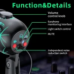 Gaming Microphone USB Microphone for PC Condenser Podcast Mic for Studio Recording with Headphone Jack, Led, Noise Cancellation - Image 2