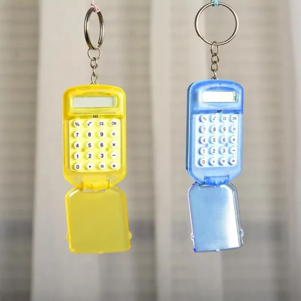 Ergonomic Top Calculator Keychain 8 Digit LCD Screen Compactly Keyring Design For Quick Calculations H8WD - Image 3
