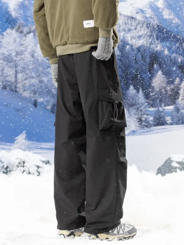 Men's Winter Fleece Cargo Pants Outdoor Waterproof and Windproof Insulated Ski Trousers Straight Warm Pants Asian Size M-4XL - Image 2