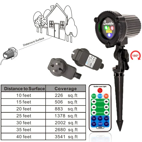 Outdoor Christmas Laser Projector Lights RGB Waterproof for Lawn Yard Garden Decor, New Year Halloween Party Landscape Lighting - Image 2