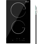 Induction Cooktop 12 Inch, 220V~240V, 2 Burners Electric Cooktop,3500W, 12'' Built-in Double Electric Stove Top Countertop Cooke