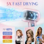 Ionic Hair Dryer 110000 RPM High Speed Professional Blow Dryers for Salon Home Use Portable Blowout Hair Dryers - Image 2