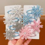 2PCS New Princess Snowflake Girls Lovely Hairpins Children Headwear Hairgrip Hair Clips Barrettes Hair Clips