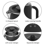 1.7L Electric Kettle Household Thermostatic Kettle Automatic Heat Preservation Teapot 304 Stainless Steel Liner Health Pot 220V - Image 5