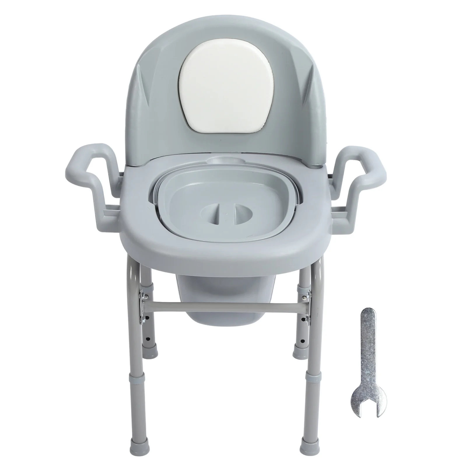 kf-Sfb229485b4284251abf78812b9d6c001S Bedside Commode Chair Bedside Commode Toilet Heavy Duty Sealed Lid Armrests with 2 Internal Buckets for Squat Toilet for Adults - Image 1