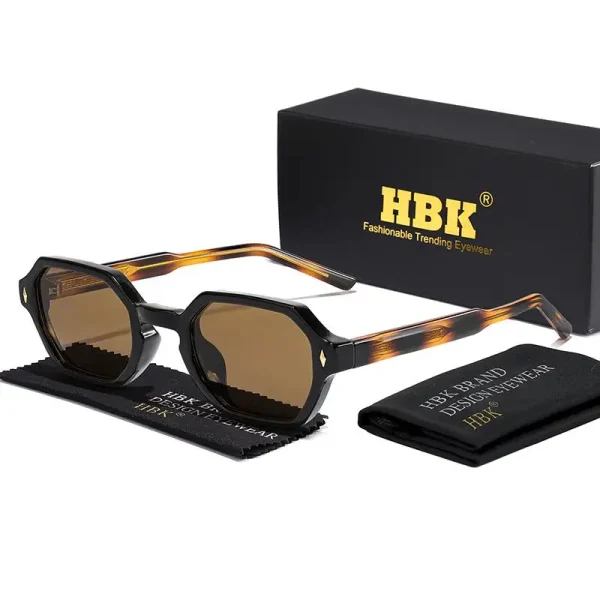 HBK Retro Polygonal Men Sunglasses Personalized Design Square Frame Sun Glasses for Women Parties Travel Holidays Glasses - Image 2