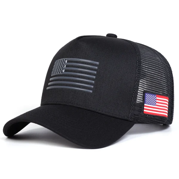 Unisex American Flag Embroidery Baseball Net Caps Spring and Summer Outdoor Adjustable Casual Hats Sunscreen Hat Sports Cap - Image 2
