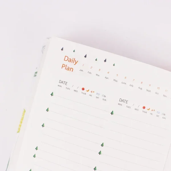 365 Planner Notebook Colorful Inner Page Illustration Daily Yearly Plan Diary Book Record Life Agenda Journal Notepads - Image 4