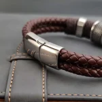 Luxury Vintage Multilayer Brown Leather Stainless Steel Men Bracelet Bead Bracelet Jewelry Male Wrist Bangle Christmas Gifts - Image 4