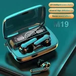 New M19 TWS Wireless Bluetooth Earphones 9D High Fidelity Low Latency Wireless Earphones Touchable Waterproof Earphones
