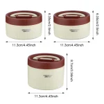 1set of 3 stainless steel insulated Tiffin boxes with insulated bags and tableware, portable and detachable three-layer Tiffin box - Image 2