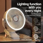 Rechargeable desktop and clip on with circulating air fan, 8000mAh, LED light fan, portable wireless ceiling fan