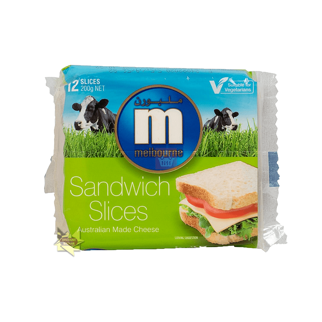 01e03eb7c2a0d3446a89a4c88f242531 Slice Cheese Melbourne 12 Slices 200 gm-Australia - Image 1