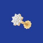 Malabar Gold Plated Yellow Golden AD Diamond Cut Nose Pin for Women