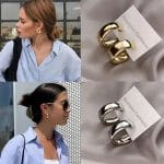 1 Pair Party Hoop Metal Earrings for Women Large Circle Geometric Round Ear rings - Image 3