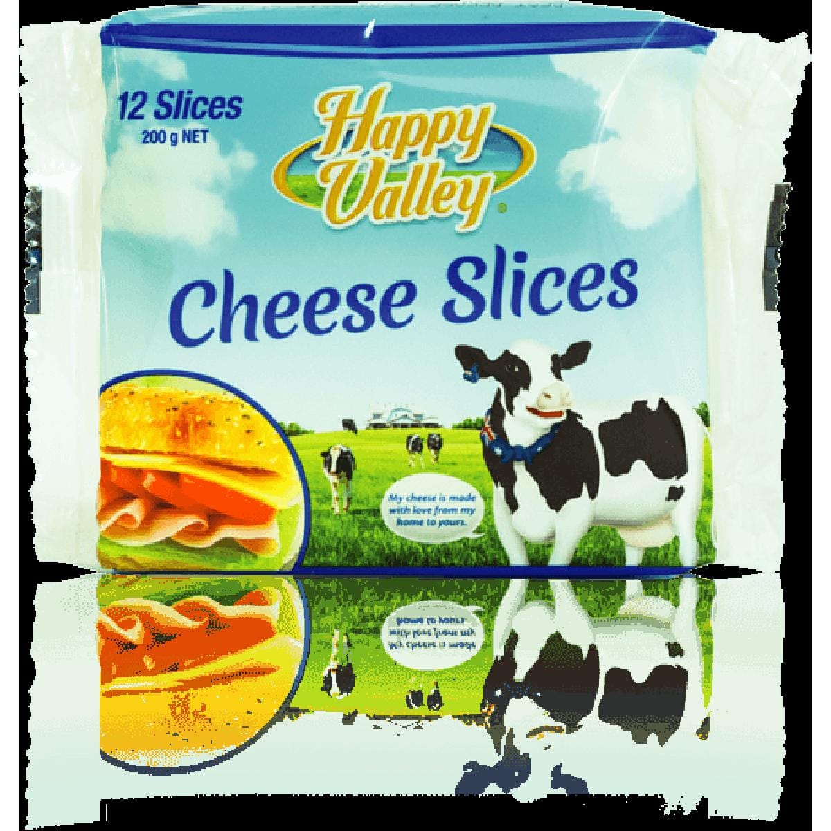 20fdd32111fc3cfc162a7126facc6832 Happy Valley Cheese Slices,12 Slices 200 gm - Image 1