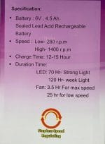 VISION Rechargeable Fan 12 Inch - Image 3