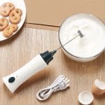 Rechargble Hand Liquid Mixer and coffee maker juice maker-White