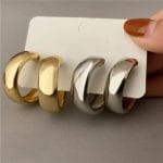 1 Pair Party Hoop Metal Earrings for Women Large Circle Geometric Round Ear rings