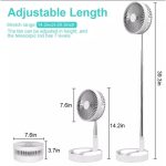 Folding Fan, Portable Fan, Stand Fan, Table Fan, Floor Fan, Outdoor Fordable Fan USB Rechargeable. - Image 2