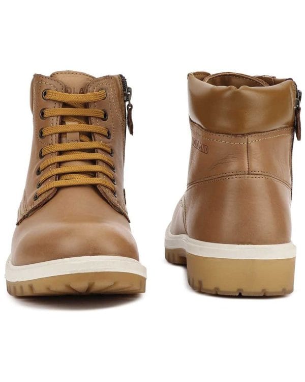 Woodland Leather High Top Flat Boots For Men - 2920118 SNYPE - Image 4