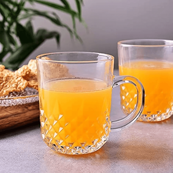 Crystal Clear transparent Beautiful unique design Premium Cup Set 6 Piece / Model N149M Use this transparent tea coffee cup for your tea time. - Image 3