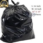 Garbage Bag (24" X 18") 20 Piece / Trash Bag / Waste Bag / Moylar Bag / Poly Bag Black ময়লা ফেলার ব্যাগ প্রিমিয়াম কোয়ালিটি কালো (২৪ ইঞ্চি X ১৮ ইঞ্চি ) 20 পিস