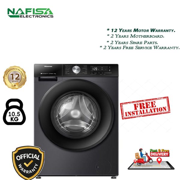 Hisense 10.5kg Inverter Front Loading Washing Machine (WF3S1043BT) - Image 2
