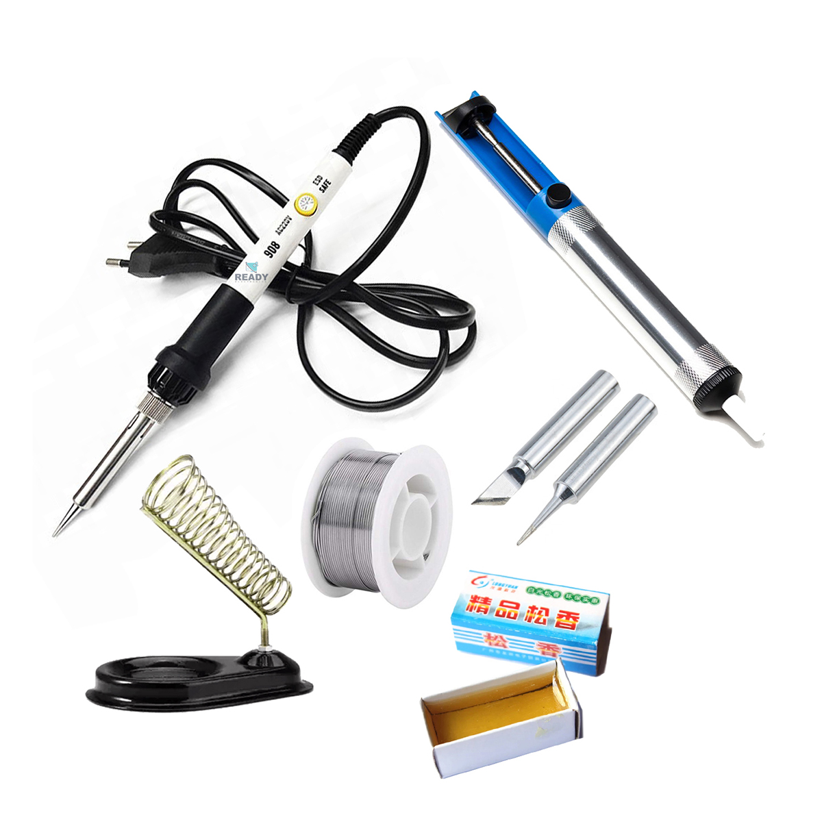 896e61f22e5c56adb772b67e3c928a11 60W Soldering Iron XCY 908 Adjustable | Complete Soldering Iron Combo - 6pcs Set for Precision Work - Image 1