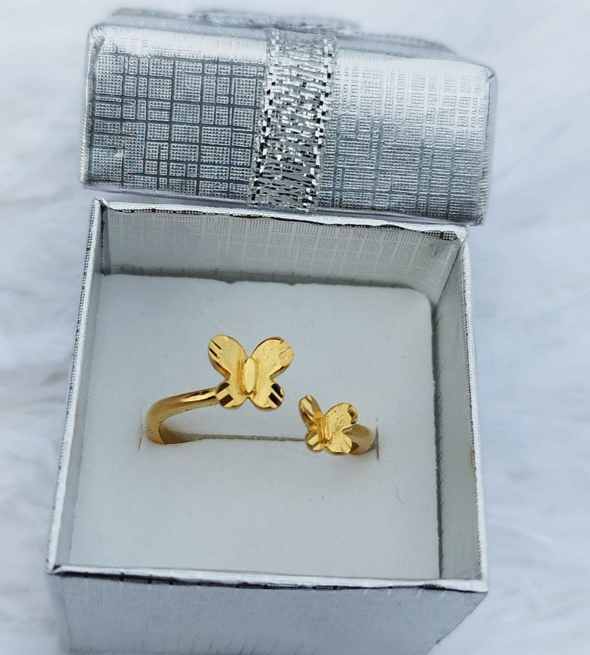 8a10dab358f9d5a9229ef8b56a1d7b89 Ring for Women Anniyo Matt Gold Color Butterfly Resizable Double Love Shape Ring African Arab Middle Eastern Wedding Jewelry - Image 1