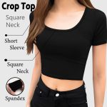 Exclusive Imported Premium Quality Super Soft Polyester Square Neck Crop Top T-shirt for Girls/Women - Image 2