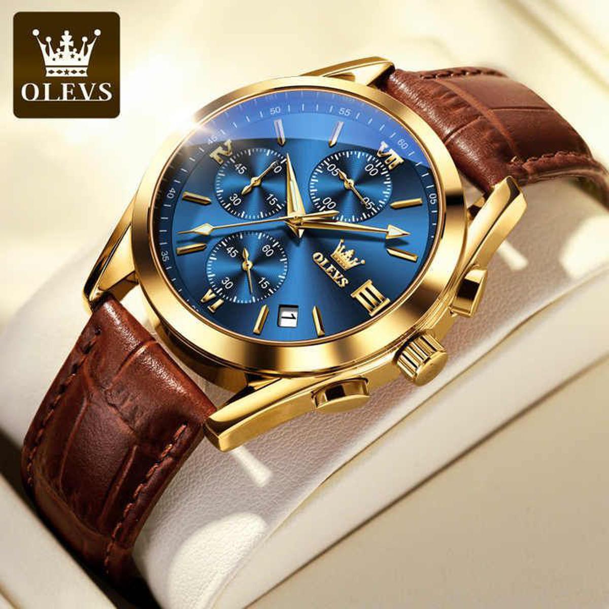 9ff6071d203c088a7a65c35e68b98bdc OLEVS 2872 Watch For Men Waterproof Business Dress Analog Quartz Calendar Wristwatch Luxury Brand Date Sport Leather Luminous Clock - Image 1