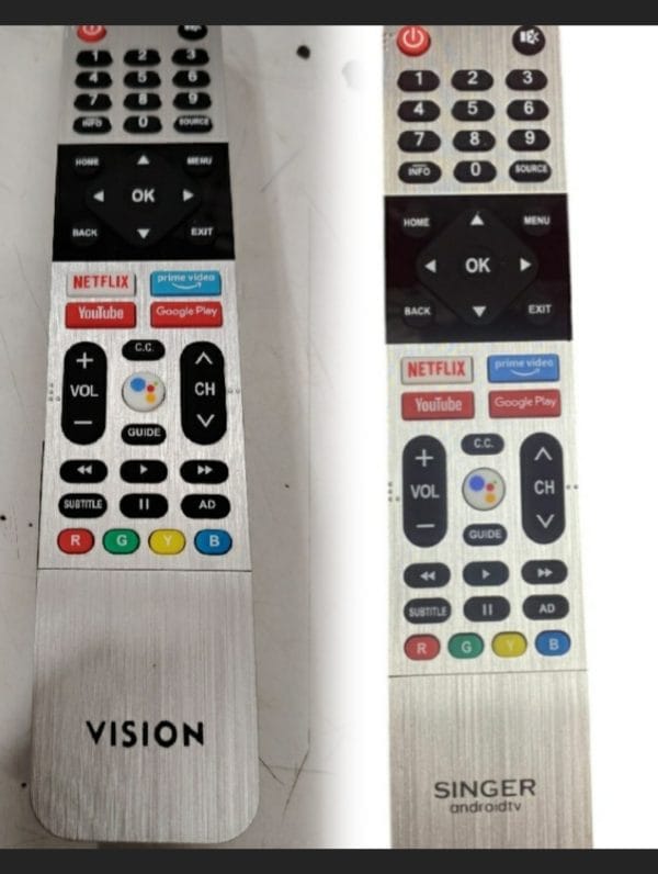 VISION 4K SMART / SINGER VISTA LED TV REMOTE CONTROL. ( Without Voice) - Image 3