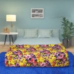Teenage & Bachelor Winter Comforter | Soft Microfiber Poly-Filled Quilt | Yellow & Multi Floral Print | 50"x80" - Image 3