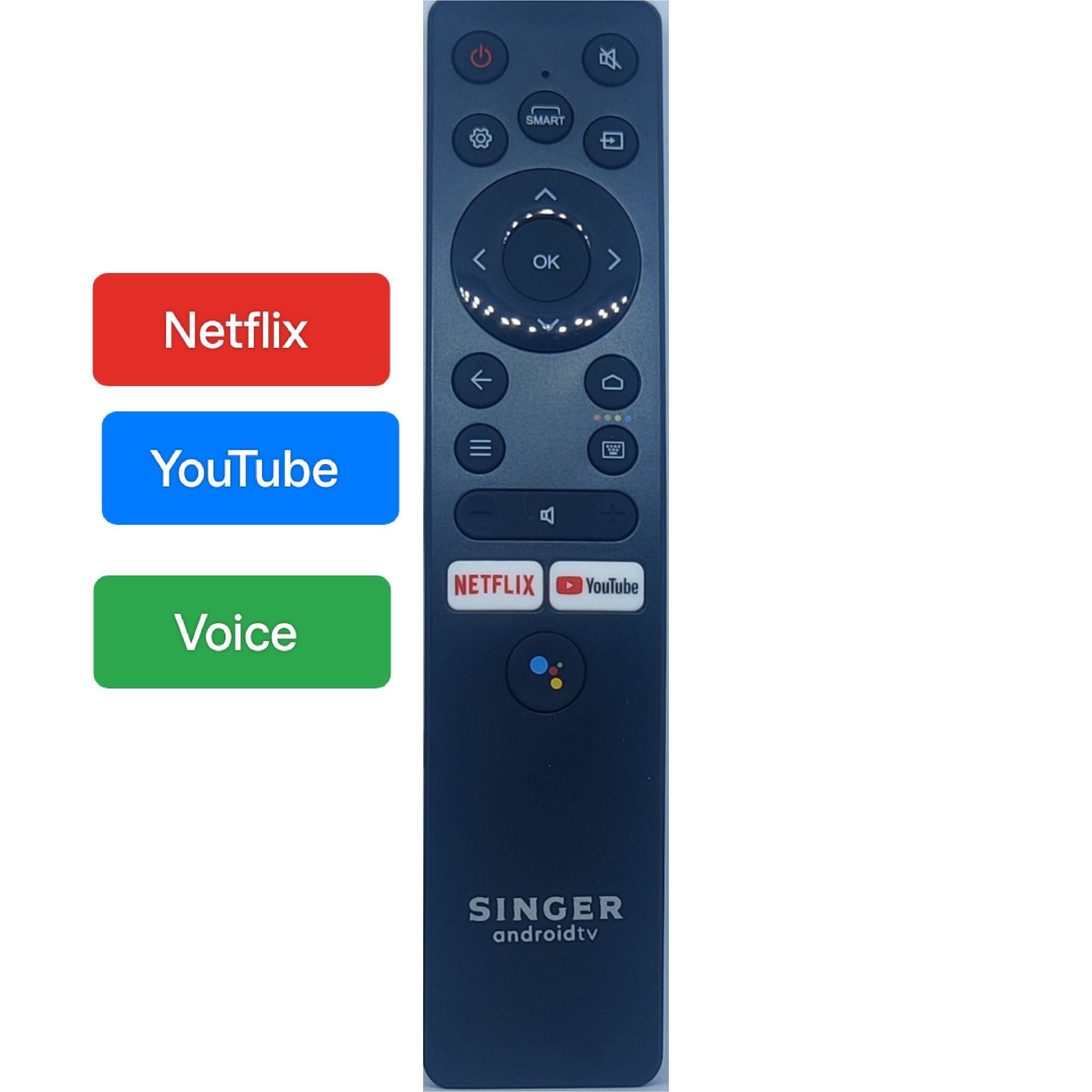 S8f48472491d94ce9b76d48dfbd1a759a7 Singer Vista Android Led Tv Remote with Voice. - Image 1
