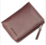 Good sale mens small casual travelling cards holder coin purse pu leather zipper wallets for men - Image 2