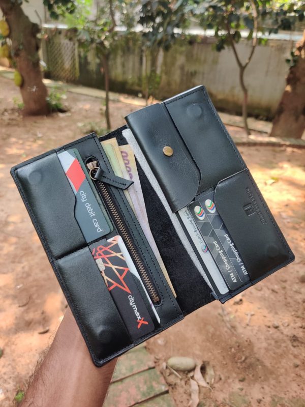 Long Wallet For Man Deabolar Leather Chocolate - Wallet For Men - মানি ব্যাগ - Image 2