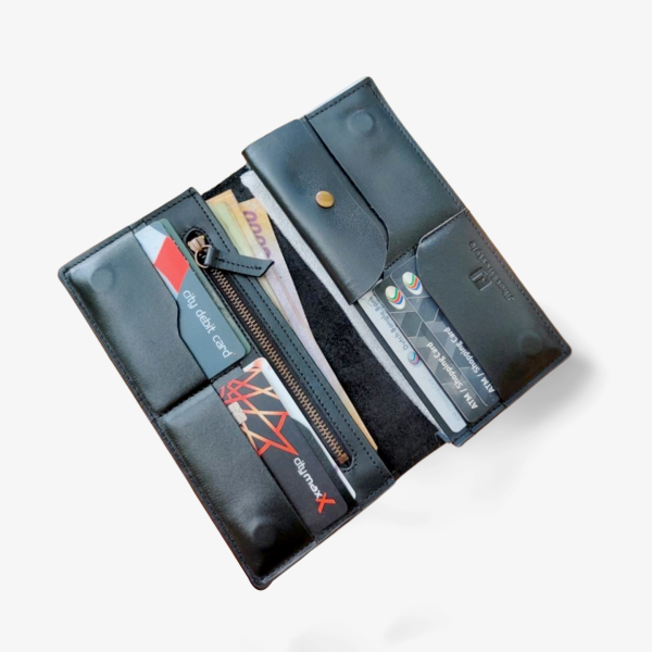 Long Wallet For Man Deabolar Leather Chocolate - Wallet For Men - মানি ব্যাগ - Image 3