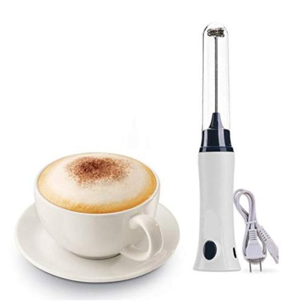 Rechargble Hand Liquid Mixer and coffee maker juice maker-White - Image 2